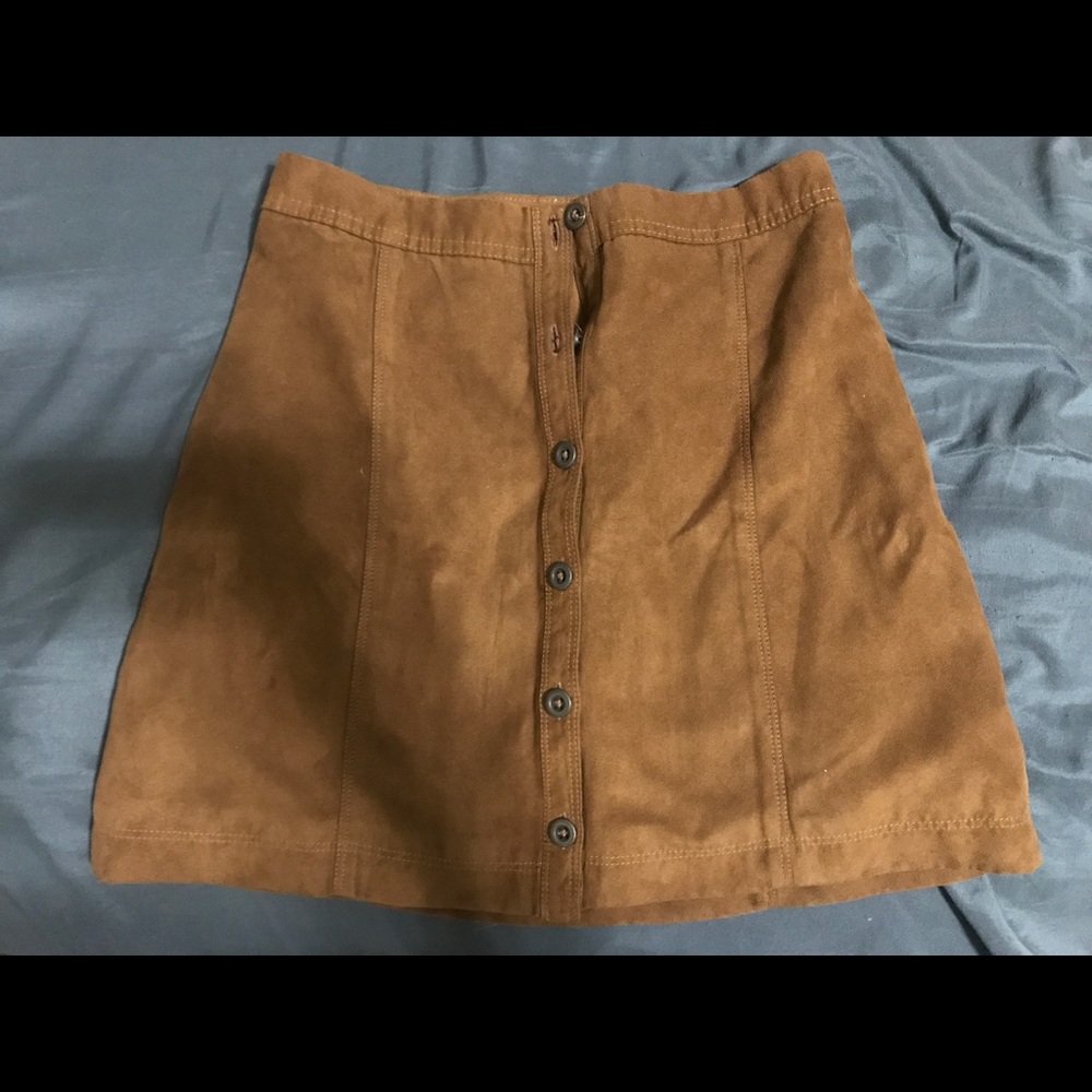 Hollister suede button up skirt